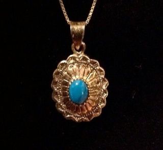   Silver & Robins Egg Blue Turquoise Necklace Marked JC Not Scrap