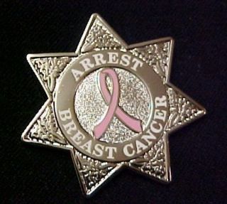 Police Sheriff Badge Arrest Breast Cancer Awareness Pin