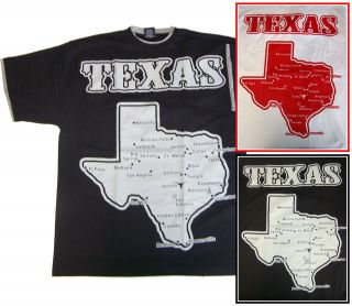 Texas State City Map Layered Shirt Screen Printed XL 2XL 3XL 4XL 