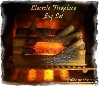 ELECTRIC FIREPLACE LOGS * FIREPLACE INSERT LOG SET * Crackling Wood 