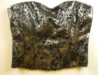 Anthropologie Sparkle & Fade Silver Grey & Black Strapless Top Size XS