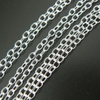 Wholesale Sterling Silver Chain Round Small Cable Oval 1mm Bulk Lots 