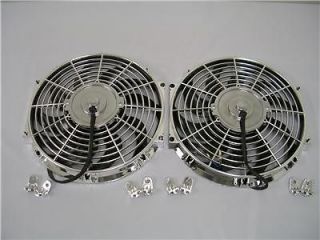 Dual 12 CHROME Electric Radiator Cooling Fans (TWO)