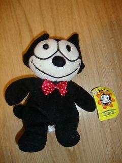 Felix the Cat soft plush bean toy. With tags. 8 inches high. Black cat