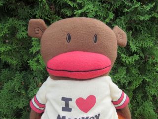 Love Monkey Plush Large 15 Inch Totally Adorable Sock T Shirt New