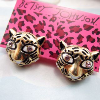   Betsey Johnson Tiger Head Stud Fashion Accessories Jewelry Earring
