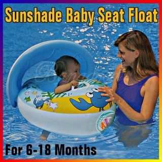 Sunshade Baby Swim Seat Float Boat Inflatable Ring Adjustable Car 