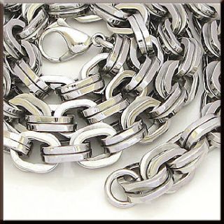 HEAVY Stainless Steel OVAL CHAIN Necklace 24 120g