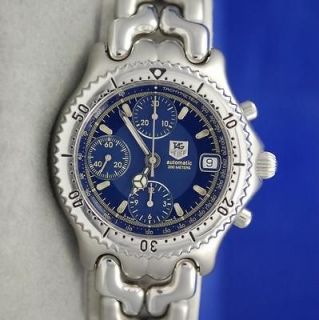Mens Tag Heuer SEL S/el AUTOMATIC CHRONOGRAPH watch   BLUE DIAL 
