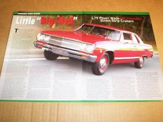 65 1965 Chevrolet L79 327 Chevelle 300 Post Coupe magazine article