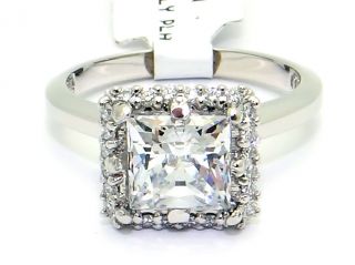 New Platinum Tacori Princess Cut Diamond Engagement Ring  HT2502