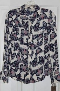 TUCKER FOR TARGET Butterfly Button Down Blouse Top NWT