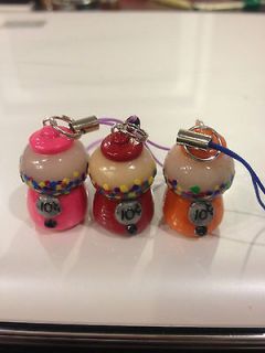 Polymer Clay Charm Bubble Gum Gumball Machines Set of 3