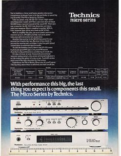 Original Print Ad 1979 TECHNICS MICRO SERIES SE C01Amp/SU C01PreAmp/ST 
