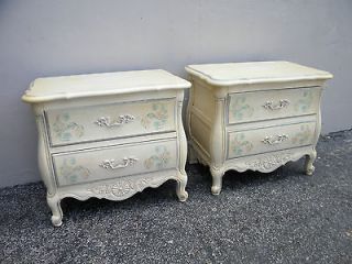   listed PAIR OF FRENCH BOMBAY PAINTED END TABLES BY THOMASVILLE #2529