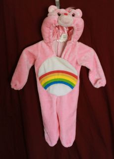 CARE BEARS Cheer Bear 2T Costume Halloween Pink Rainbow Plush Girl EUC 