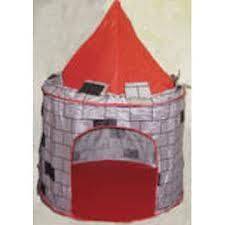 Kids Red Castle Pop Up Tent Play House Collapsible With Storage Bag