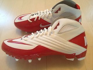 Nike 396254 Men’s Super Speed Football TD 3/4 Cleats Size 8.5 White 