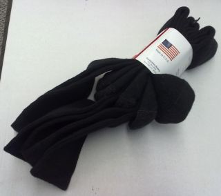 USOA Appalachian Hosiery Black Anti Microbial Boot Socks, 3 Pairs 