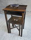   & Crafts Quartered Oak Candle Stick Telephone Stand, Table & Stool