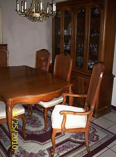 THOMASVILLE 3 Pc Dining Room Set Pecan Wood w/ 8 Chairs English 