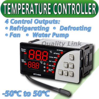   Temperature Controller Thermostat Aquarium 4 Output Dual Screen