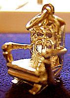 MEDIEVAL castle throne King 3D chair charm Gold plated