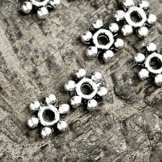200 Tibet Tibetan Silver Antique Snowflake Spacer Bead 7x7x1mm OK 
