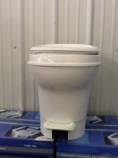   Aqua Magic V FOOT Flush HIGH , PARCHMENT RV Trailer Toilet NEW