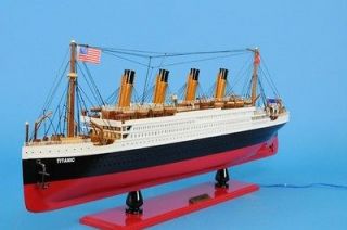 TITANIC LIGHTED CRUISE SHIP MODEL BOAT WOODEN NEW SCALE NOT A KIT