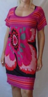 MISSONI Floral Print POP Color Stripe Boat Neck Dress! Excellent! 6