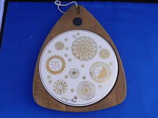Vintage Fred Press Wood And Tile Cheese Board