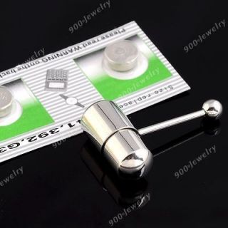 1PC Stainless Steel Vibrating Tongue Bar Ring + 2 Free Batteries Body 