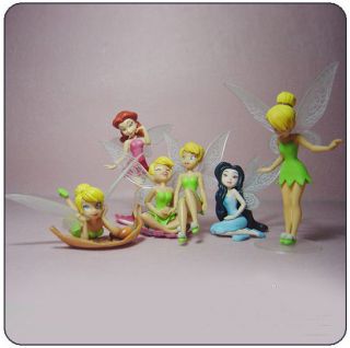 Cute 6 pcs Disney Tinkerbell Fairy Adorable Figures NEW