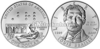 Dollar, 2009, Louis Braille Birth Bicentennial