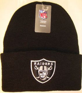   Raiders NFL Knit Beanie Cap Hat Caps Hats Reebok Team Apparel BLACK