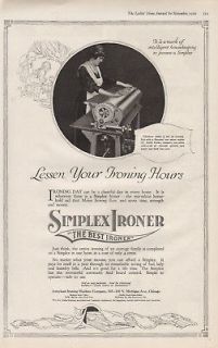FA 1919 SIMPLEX IRONER HOUSEHOLD APPLIANCE CHILD CLOTH AD