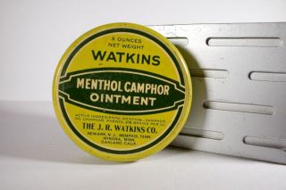 Vintage Watkins Menthol Camphor Ointment 5 oz Tin