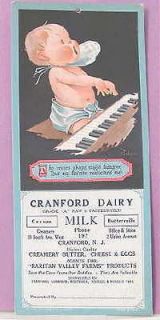   Cranford Dairy Milk INK BLOTTER Charles Twelvetrees Art Child & Piano