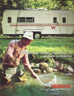 1974 Winnebago 5th WHEEL TRAVEL TRAILER Camper RV Brochure: INDIAN 