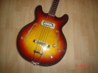 Greco vintage semi acoustic bass guitar   rare and superb