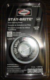 HARRIS STAY BRITE SILVER BEARING SOLDER 1/8 8 ounces