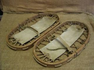 Vintage Wooden Snow Shoes Antique Old Ice Sports RARE