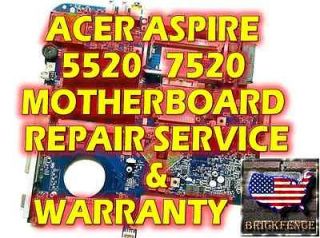ACER ASPIRE 5520 7520 MOTHERBOARD LAPTOP VIDEO REPAIR SERVICE & 3 