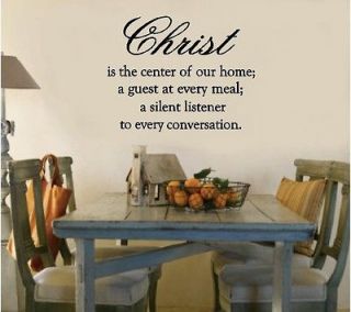 Christ The Center Of Our Home Christian Vinyl Decal Sticker Wall 