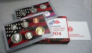 2004 S US Mint Silver Proof Set   11 Coin Set