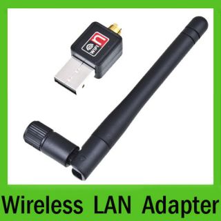   .11n/b/g Wireless LAN Card Adapter USB WiFi Network PC W 2dbi Antenna