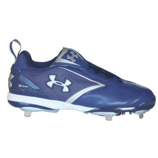 Under Armour Bomber Low ST Metal Baseball Cleats Blue/Silver 16