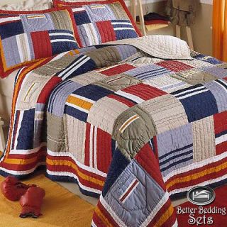   Teen Red Patchwork Cotton Quilt Collection Bedding Set Twin Size
