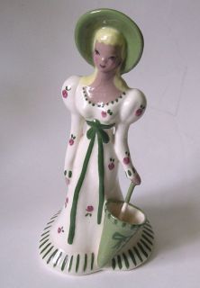 VINTAGE CALIFORNIA POTERY SOUTHERN BELLE FIGURINE SIGNED YONA